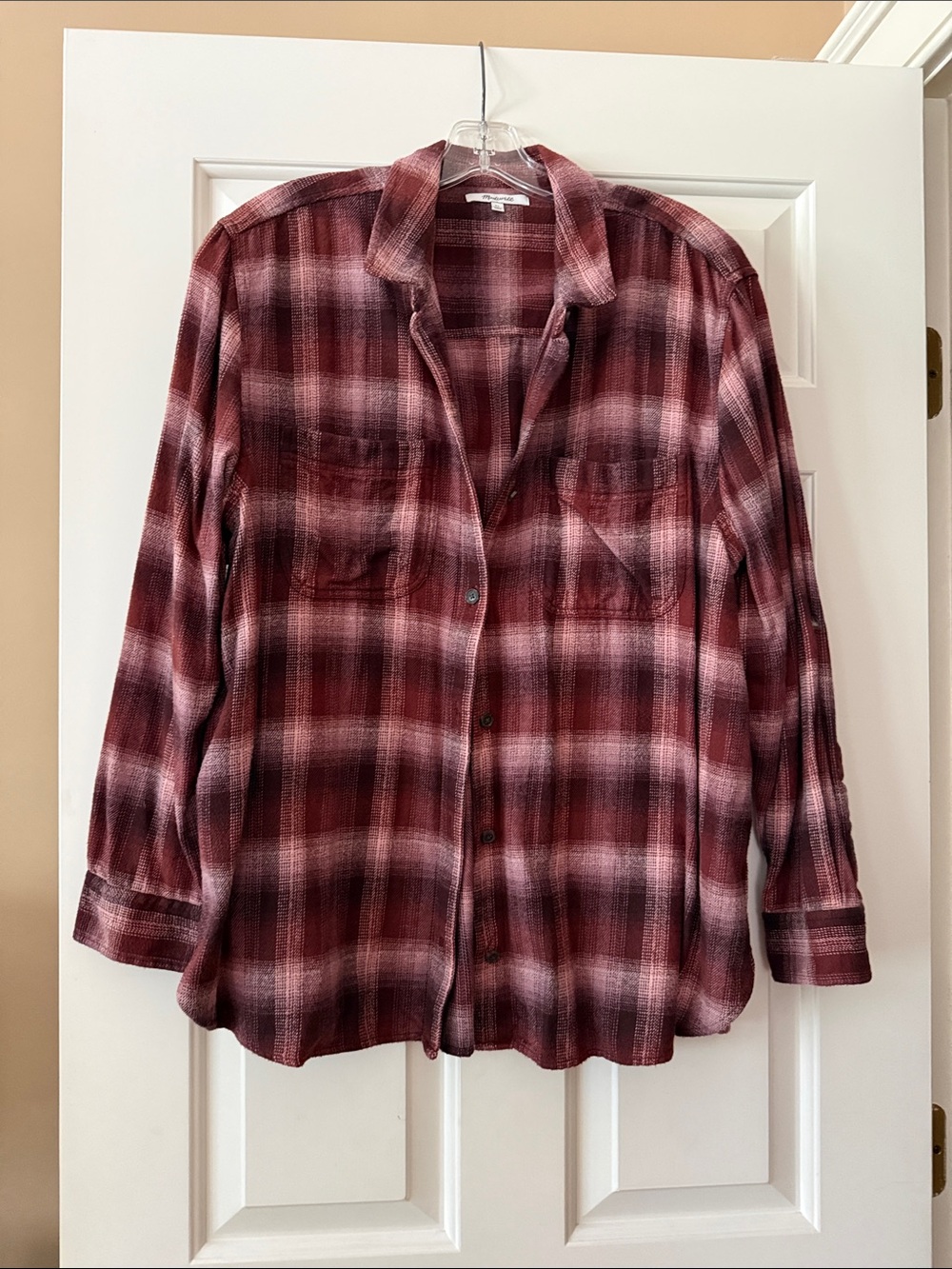 Madewell oversized ex-boyfriend flannel plaid Button-Down Shirt